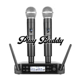 2025 UHF Wireless Microphone Metal Professional Dual Channel Handheld Mics Party 2x Mics + Receiver Microphone