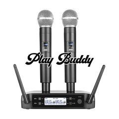 2025 UHF Wireless Microphone Metal Professional Dual Channel Handheld Mics Party 2x Mics + Receiver Microphone