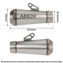 Arrow Motorcycle Exhaust Muffler DB Killer GP Motocross 60mm Escape Silencer Arrow Exhaust Muffler Exhaust