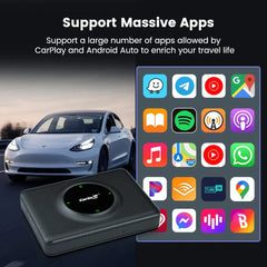 CarlinKit T2C Wireless CarPlay Android Auto Adapter Tesla Model 3/Y/X/S Upgrade CarPlay and Auto Apple CarPlay &