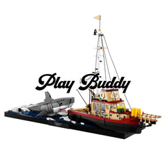 Jaws Diorama Boat & Shark 21350 Building Blocks 1503PCS w/ 3 Figures Jaws Building Blocks