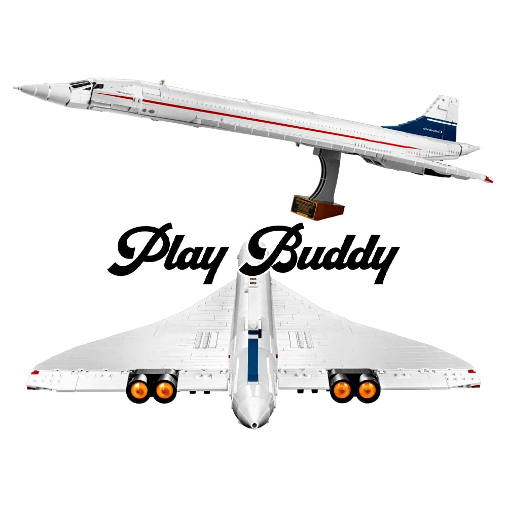 10318 Concorde Supersonic Airbus Building Blocks Technic 105CM Airplane Model Concorde / 2083 Pieces Building Blocks