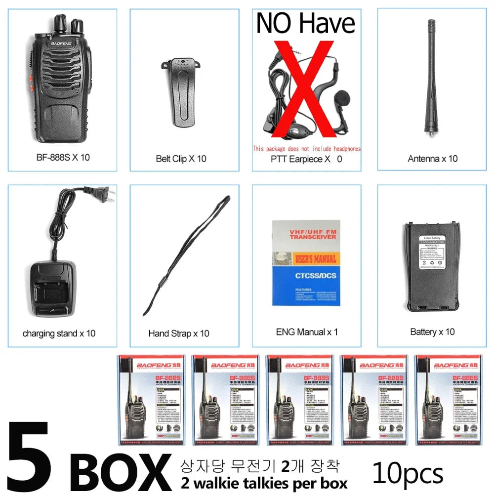 10x Baofeng BF-888S 400-470MHz Two-Way Radio Walkie Talkie 1500mAh Long Range UK 10x Baofeng BF-888S Walkie Talkie