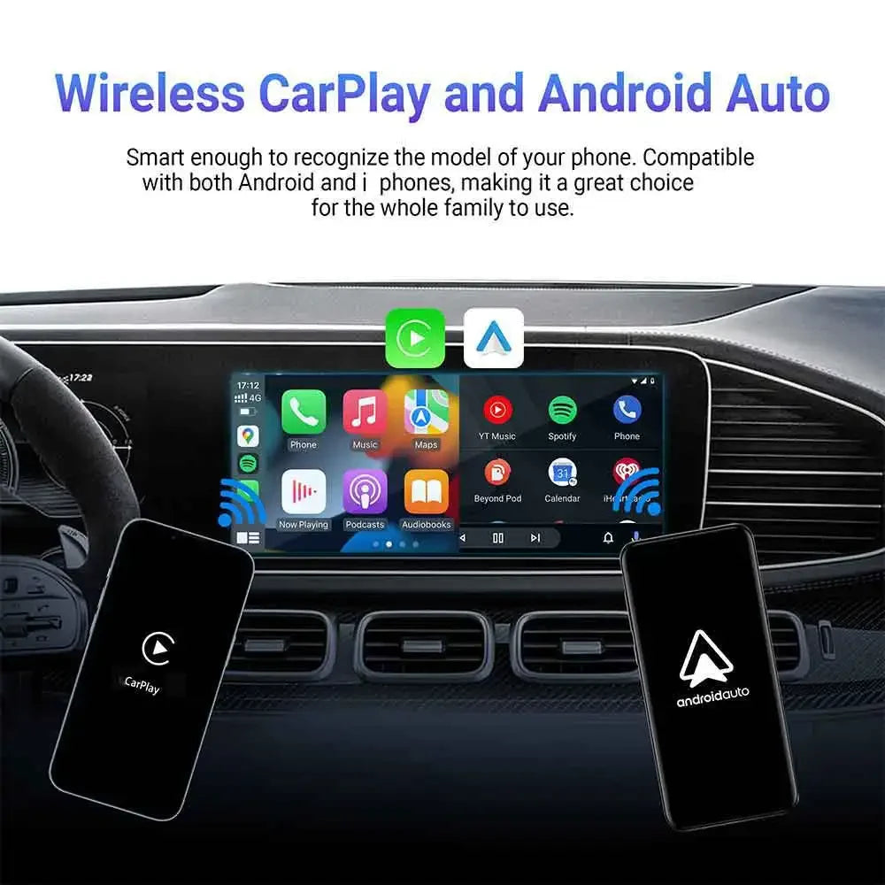 2 In 1 Ottocast AI Wireless CarPlay/Android Auto Multimedia Adapter YT Netflix Apple CarPlay & Android Auto
