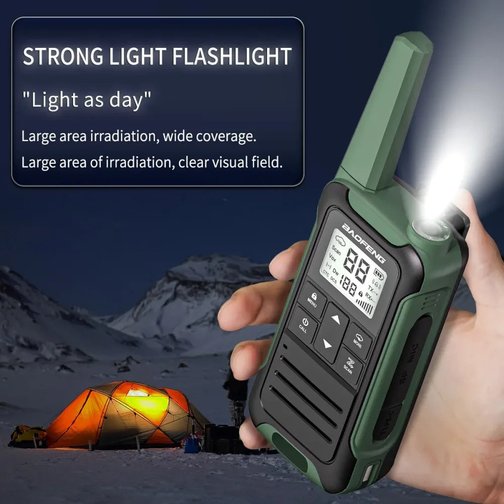 2x Baofeng F22 Mini Walkie Talkies Long Range Two-Way Radio IP45 Waterproof Walkie Talkie