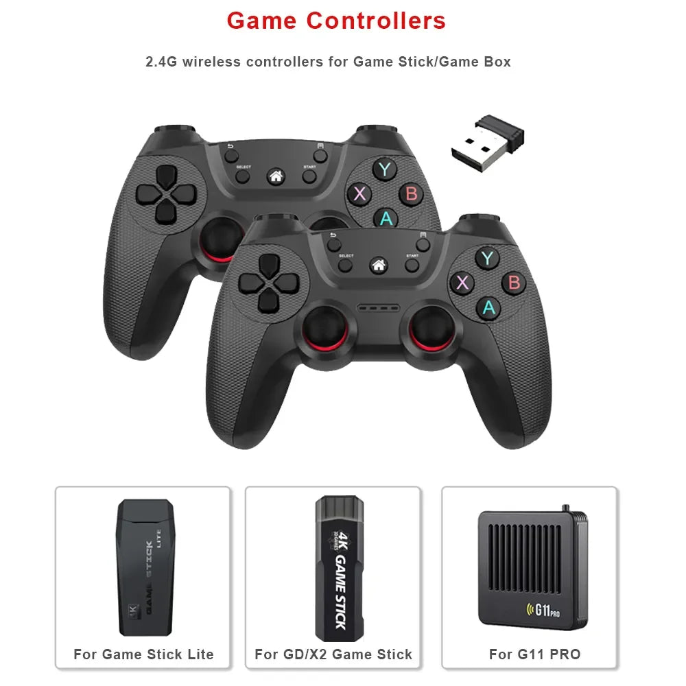 2x Wireless Pro Gaming Controllers for Windows 11 PC Android TV PS3 Gaming Controller