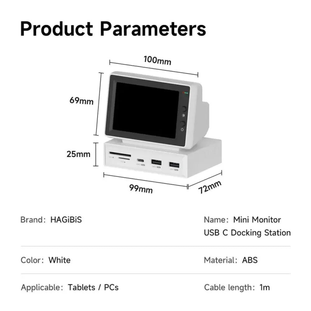 3.5 Iinch IPS Mini Screen AIDA64 Mini PC CPU RAM HDD Data Monitor Display UK White Monitor