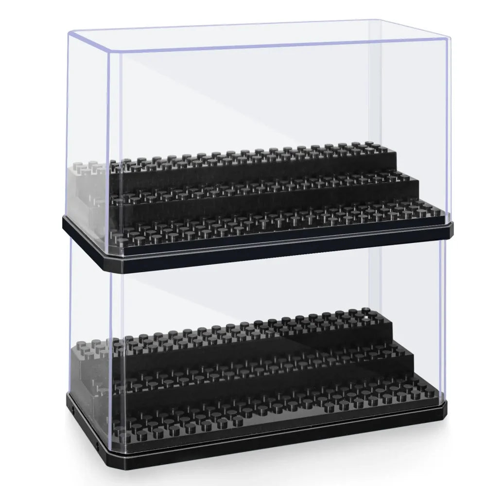 3 Steps Acrylic Display Case For Brick Minifigures Building Blocks Box Storage 2x Cases Building Blocks
