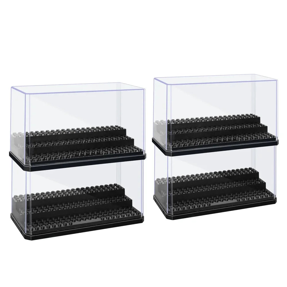3 Steps Acrylic Display Case For Brick Minifigures Building Blocks Box Storage 4x Cases Building Blocks