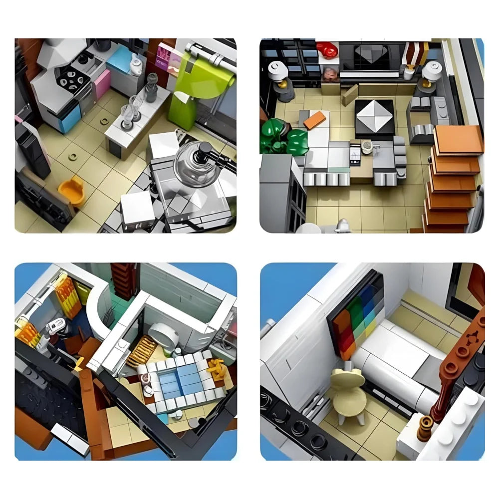 3623PCS Creative Modern Villa Modular City Architecture Building Block Bricks Modern Villa Building Blocks