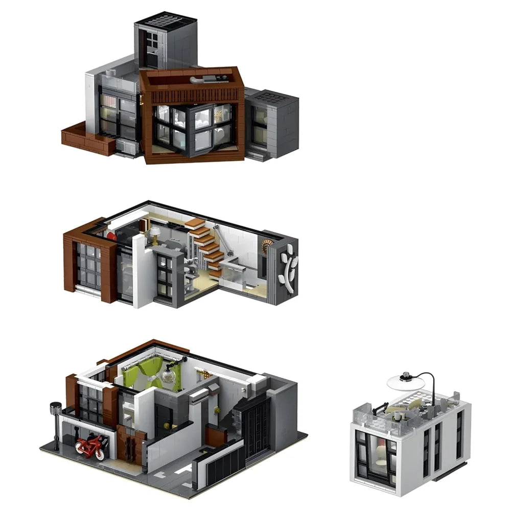 3623PCS Creative Modern Villa Modular City Architecture Building Block Bricks Modern Villa Building Blocks