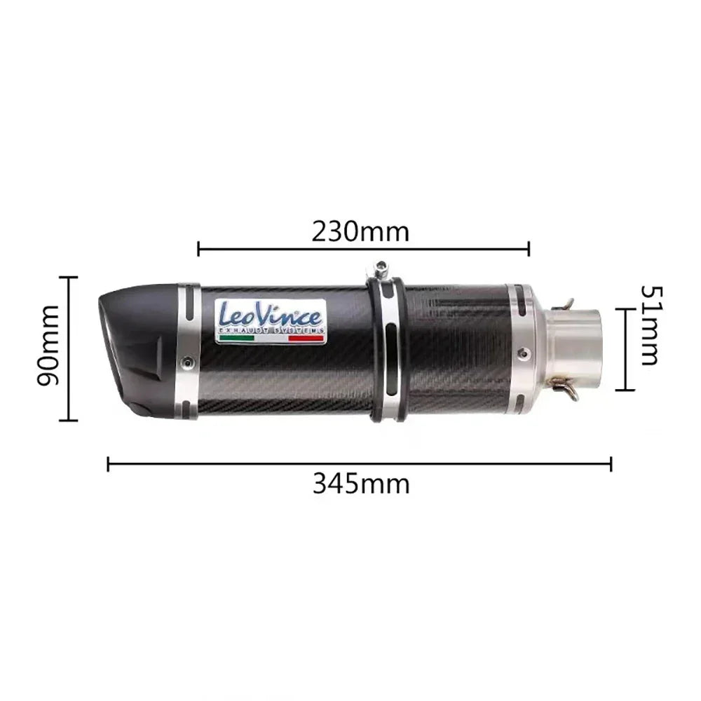 51mm Motorcycle Exhaust Muffler Pipe LeoVince Escape Moto With DB Killer for Z10 Exhaust