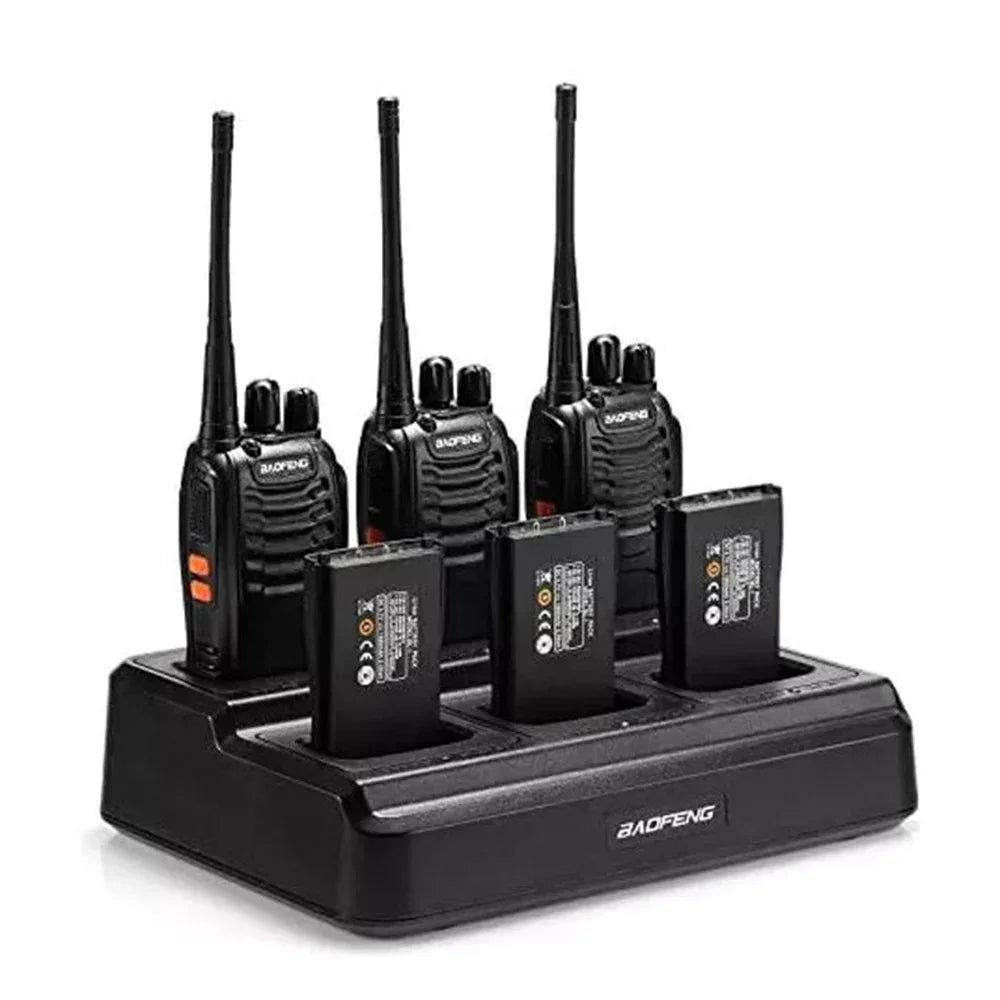 6x Baofeng Walkie Talkie 2Way BF-888S Radio Long Range UHF 400-470MHz Full Setup Black / EU Walkie Talkie