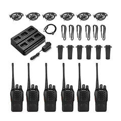 6x Baofeng Walkie Talkie 2Way BF-888S Radio Long Range UHF 400-470MHz Full Setup Black / EU Walkie Talkie