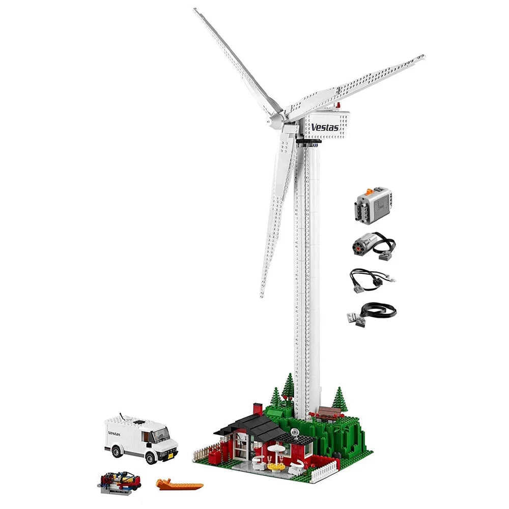 844PCS Vestas Wind Turbine Building Blocks Electric Windmill Generator Model Vestas Wind Turbine / Yes Building Blocks