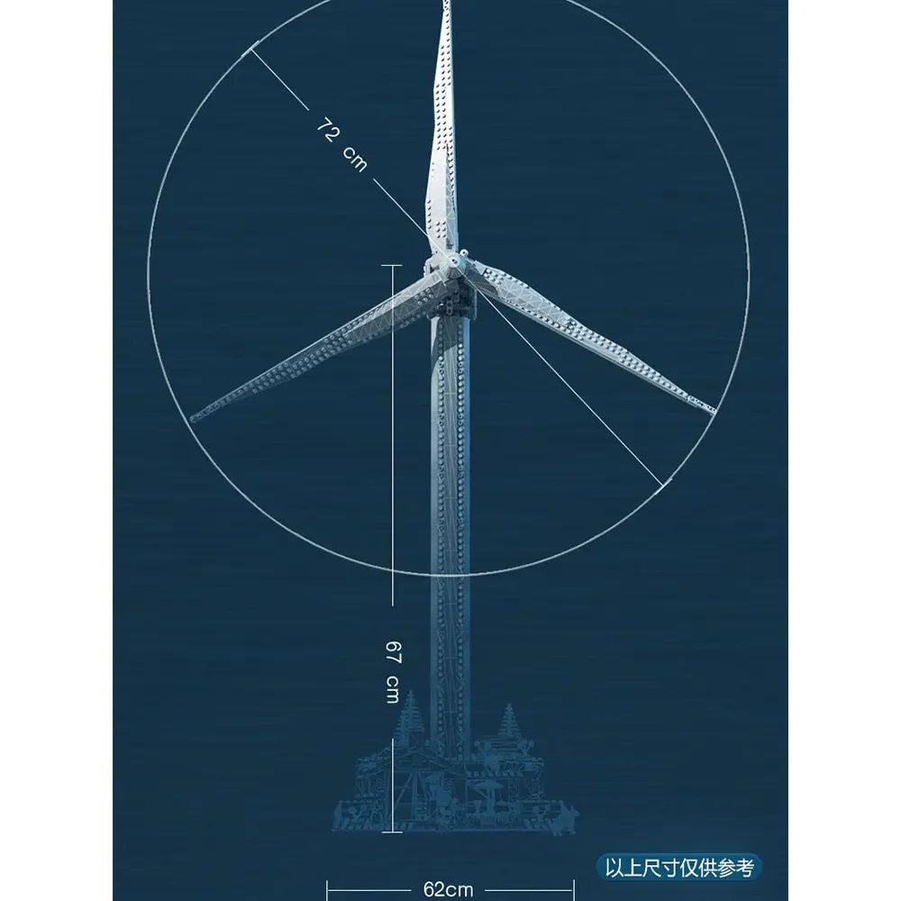 844PCS Vestas Wind Turbine Building Blocks Electric Windmill Generator Model Vestas Wind Turbine / Yes Building Blocks