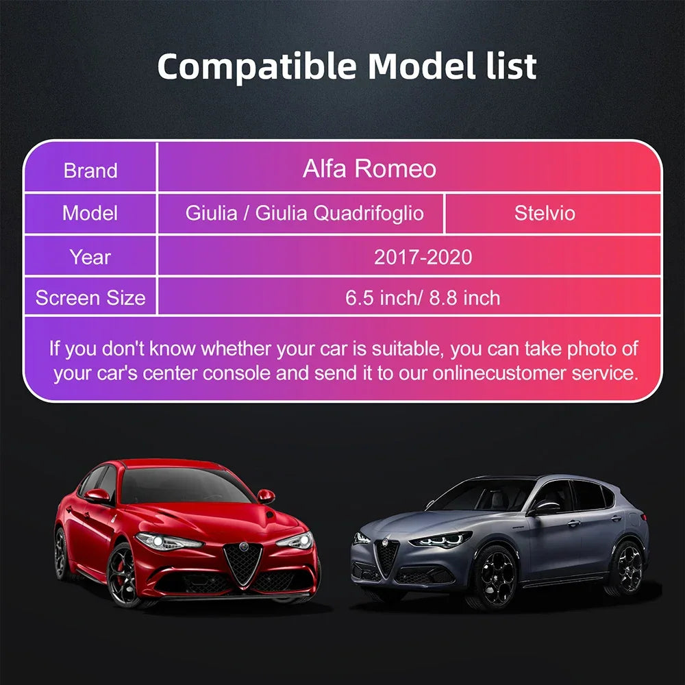 Alfa Romeo Stelvio & Giulia 2016-2019 Apple Carplay & Andriod Auto Retrofit Kit Stelvio & Giulia Apple CarPlay &