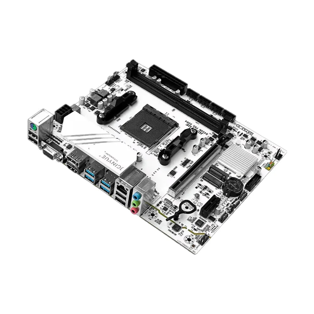 AMD B450 DDR4 Dual Channel mATX White Motherboard for AM4 Ryzen R3 R5 R7 CPUs AMD B450 Motherboard