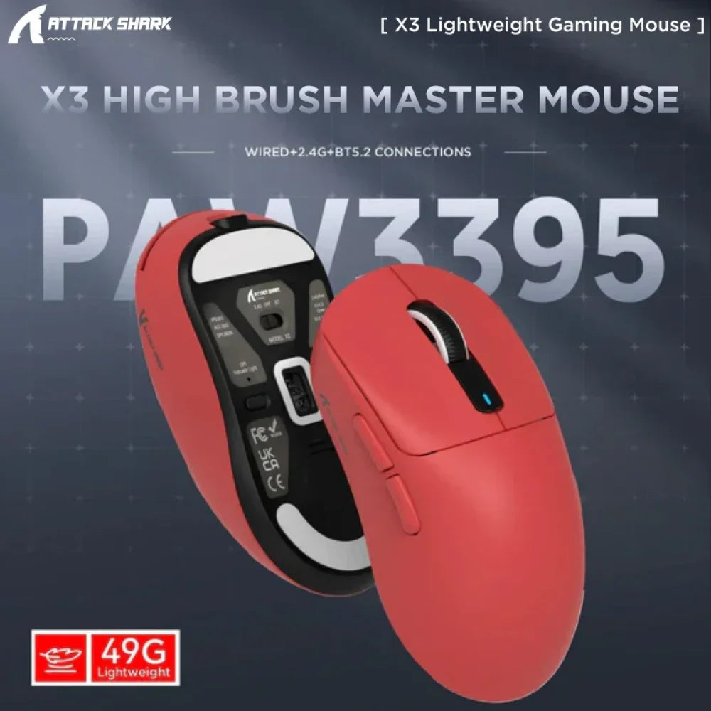 Attack Shark X3 Lightweight Wireless Pro Gaming Mouse 26000 DPI Macro for PC/Mac Mouse