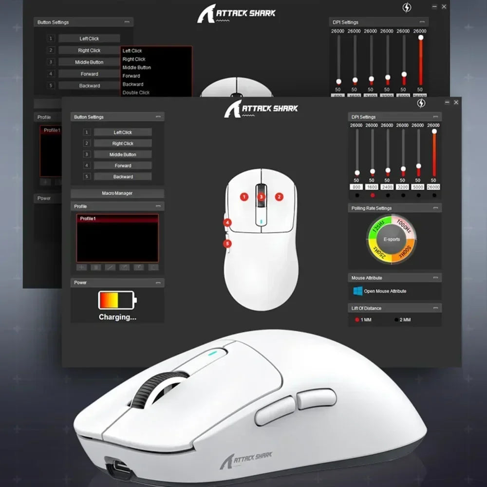 Attack Shark X3 Lightweight Wireless Pro Gaming Mouse 26000 DPI Macro for PC/Mac Mouse
