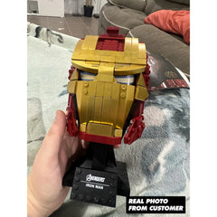 Avengers Iron Man Helmet Brick Iron Man Mask Assembly Building Block Toys Gift Iron Man Helmet / 480 Pieces Building