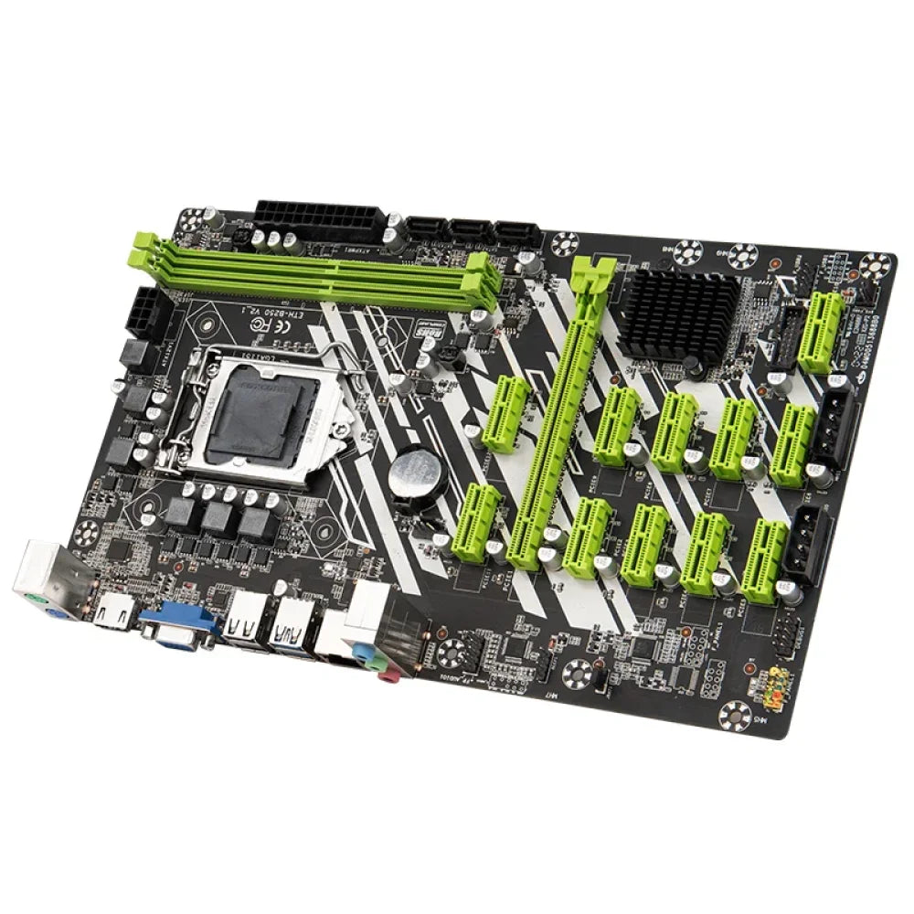 B250 LGA1151 Mining Motherboard 12 GPUs DDR4 DIMM RAM SATA3.0 HD-VGA ETH Miner B250 / LGA1151 Motherboard