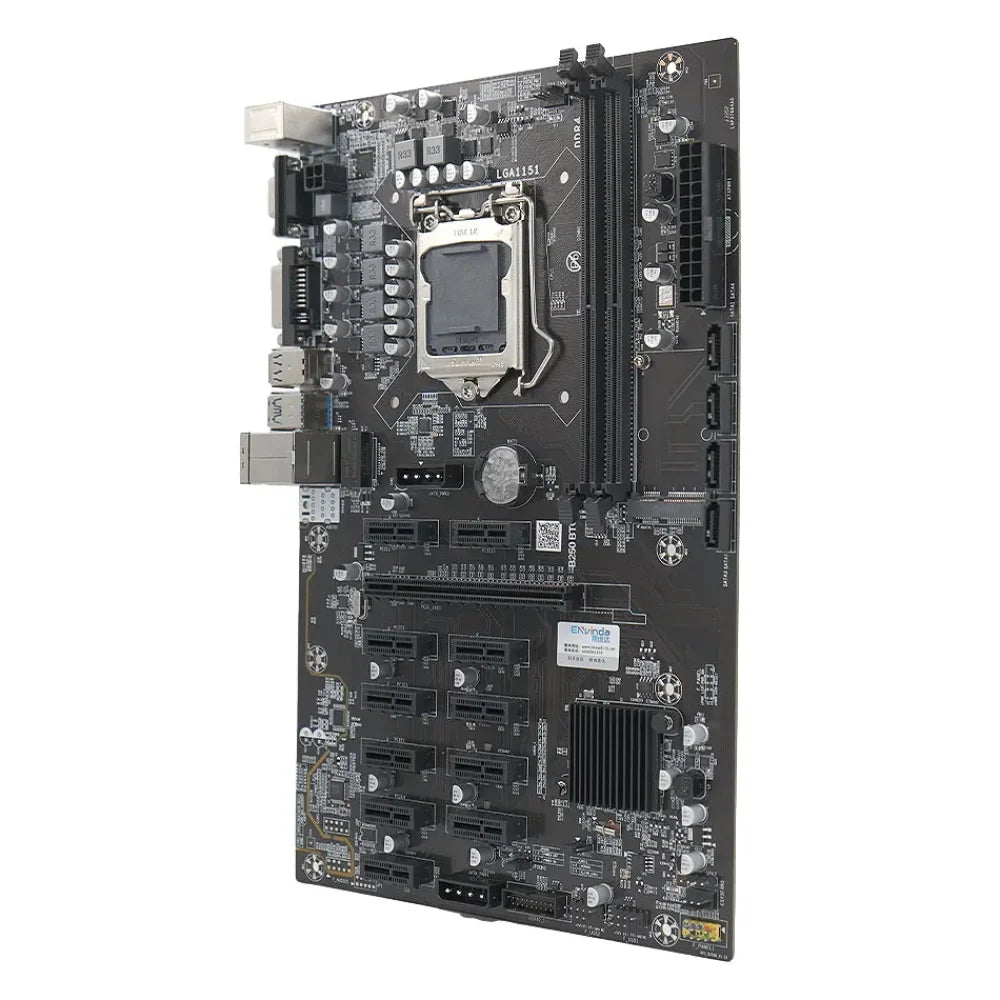 B250 Mining Motherboard 12 GPUs 12 PCIEx16 Slots LGA1151 DDR4 SATA3.0 VGA HDMI B250 Motherboard
