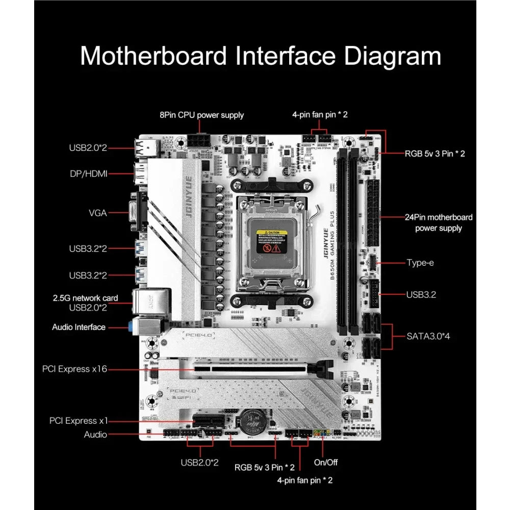B650M GAMING PLUS WIFI AMD AM5 DDR5 M-ATX Gaming Motherboard for Ryzen CPUs B650M Gaming Plus Motherboards