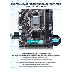 B75 Intel LGA1155 Gaming Motherboard DDR3 RAM M.2 NVMe USB3.0 SATA3.0 B75 LGA1155 Motherboard