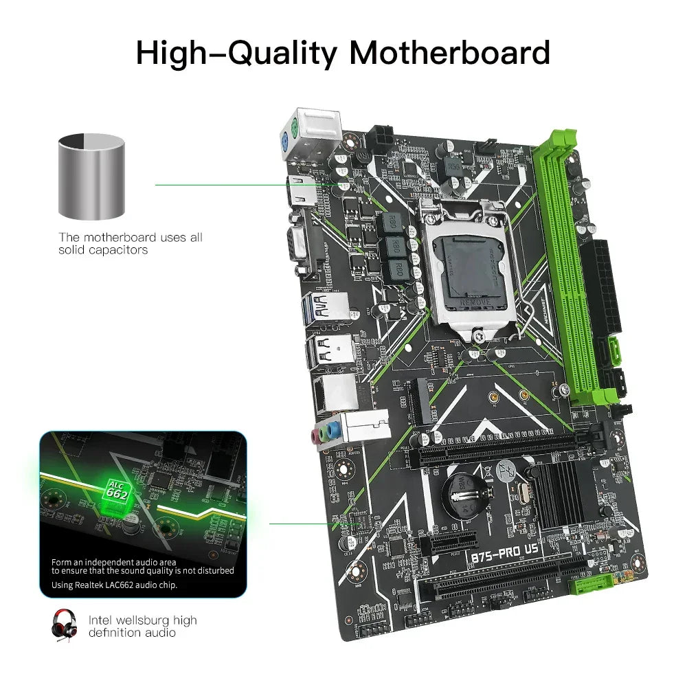 B75 Intel LGA1155 mATX Motherboard NGFF M.2 NVMe HDMI VGA DDR3 for i3 i5 i7 CPU B75 LGA1155 Motherboard