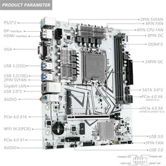 B760 GT4 Intel LGA1700 DDR4 SATA3.0 NVMe M.2 mATX Motherboard 12th 13th Gen CPUs B760 LGA1700 Motherboard