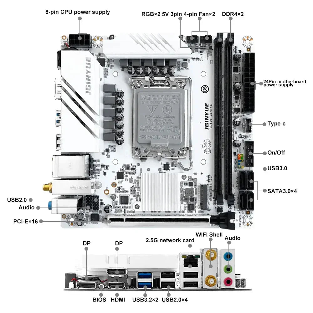 B760i Intel LGA1700 DDR4 ITX Gaming Motherboard for 12th 13th Gen I3 I5 I7 I9 B760i LGA1700 Motherboard