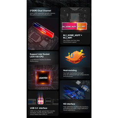 B85M-I Intel LGA1150 ITX Gaming Motherboard DDR3 NVMe M.2 WiFi USB3.0 1000Mbps B85M-I / LGA1150 Motherboard