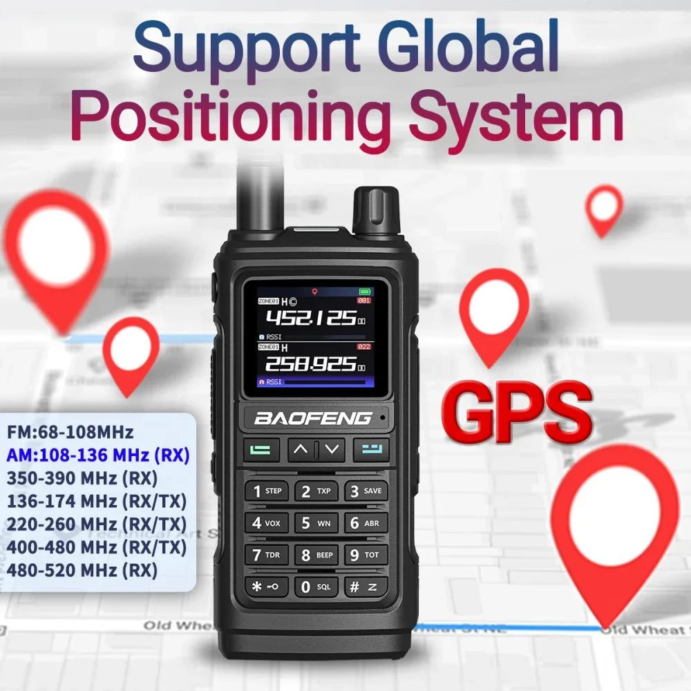 Baofeng UV-17 Pro GPS Air Band 999CH Full Band Walkie Talkie Long Range Ham New Walkie Talkie