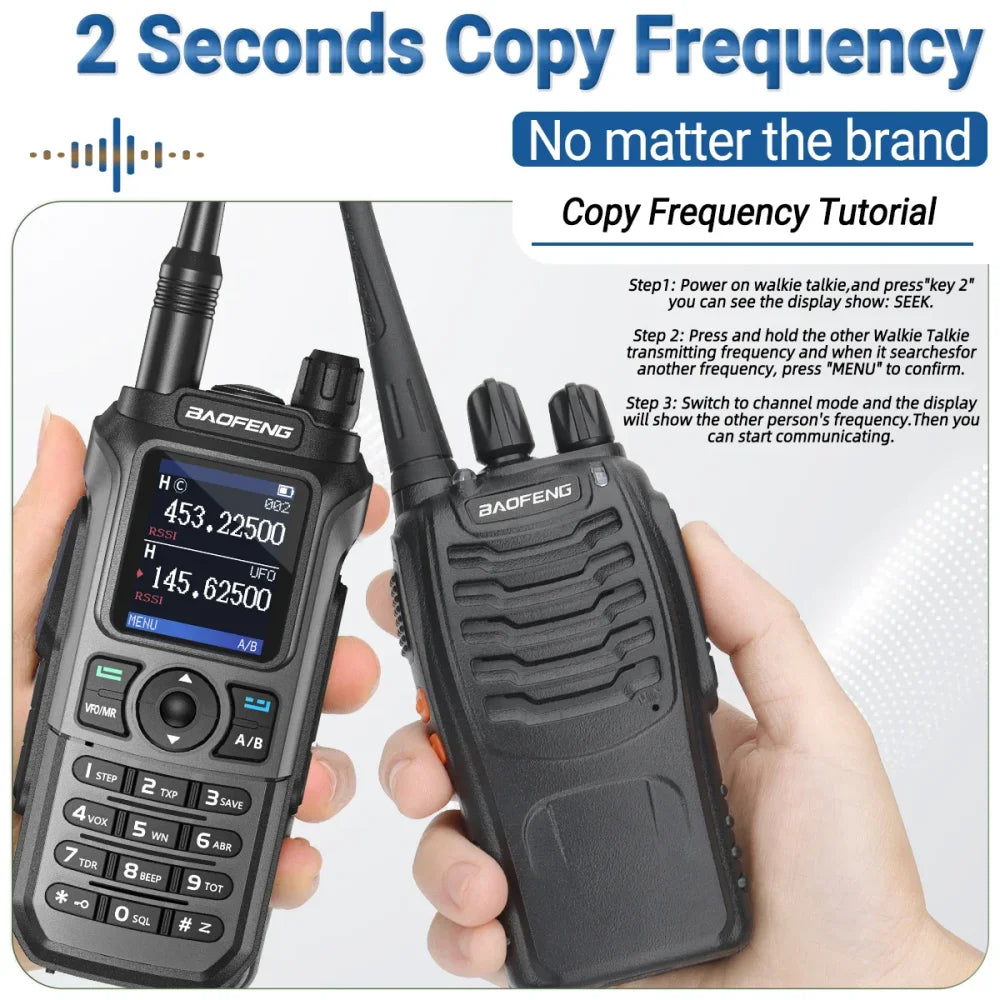 Baofeng UV-21 Pro V2 Walkie Talkie Tri Band Type-C Long Range Two Way GPS Radio Walkie Talkie