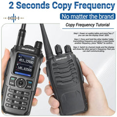 Baofeng UV-21 Pro V2 Walkie Talkie Tri Band Type-C Long Range Two Way GPS Radio Walkie Talkie