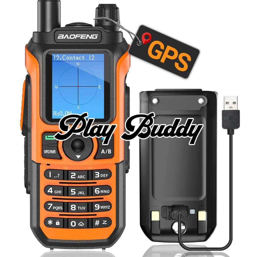 Baofeng UV-21 Pro V2 Walkie Talkie Tri Band Type-C Long Range Two Way GPS Radio Walkie Talkie