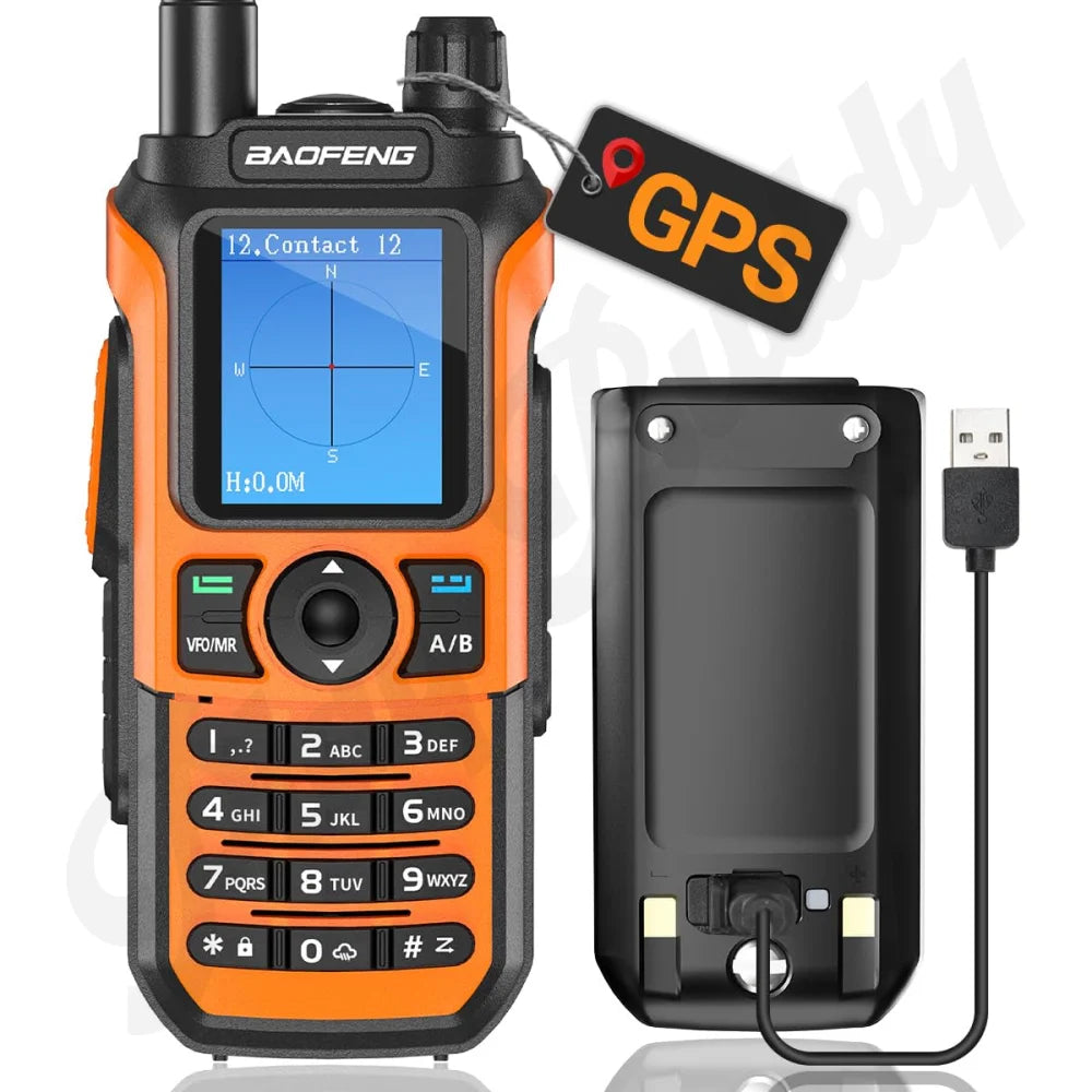 Baofeng UV-21 Pro V2 Walkie Talkie Tri Band Type-C Long Range Two Way GPS Radio Walkie Talkie