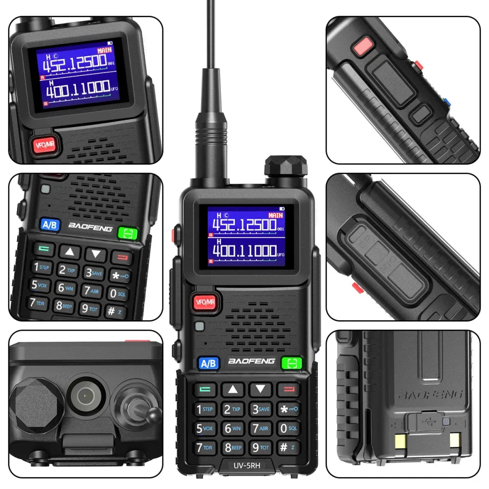 Baofeng UV-5RH Tri Power 15W Air Band Ham Two-Way Radio Walkie Talkie UK Walkie Talkie