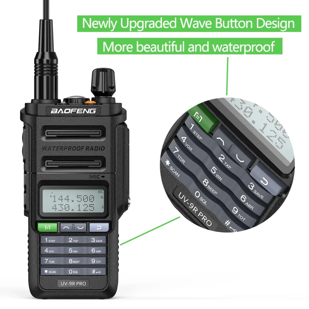 Baofeng UV-9R Pro Waterproof UHF VHF Dual Band Ham Two-Way Radio Walkie Talkie Walkie Talkie