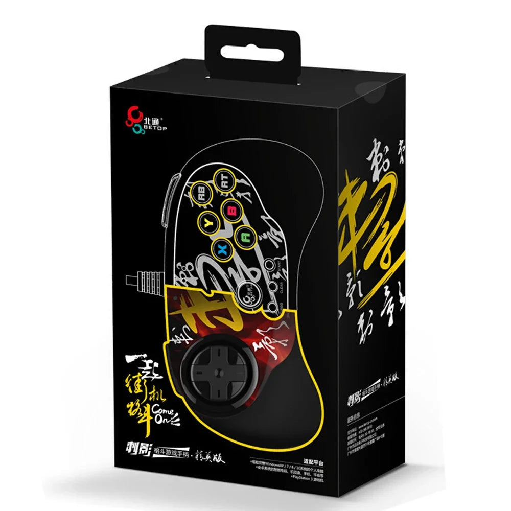 Betop C3 Thorn Shadow Fighting Wired Gamepad Arcade USB Joystick For PC Computer Black Gaming Controller