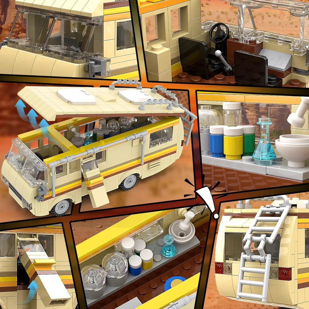 Breaking Bad RV Model Building Blocks Camper Van Collectible Vehicle Car Toy Set Breaking Bad RV / Yes Building Blocks