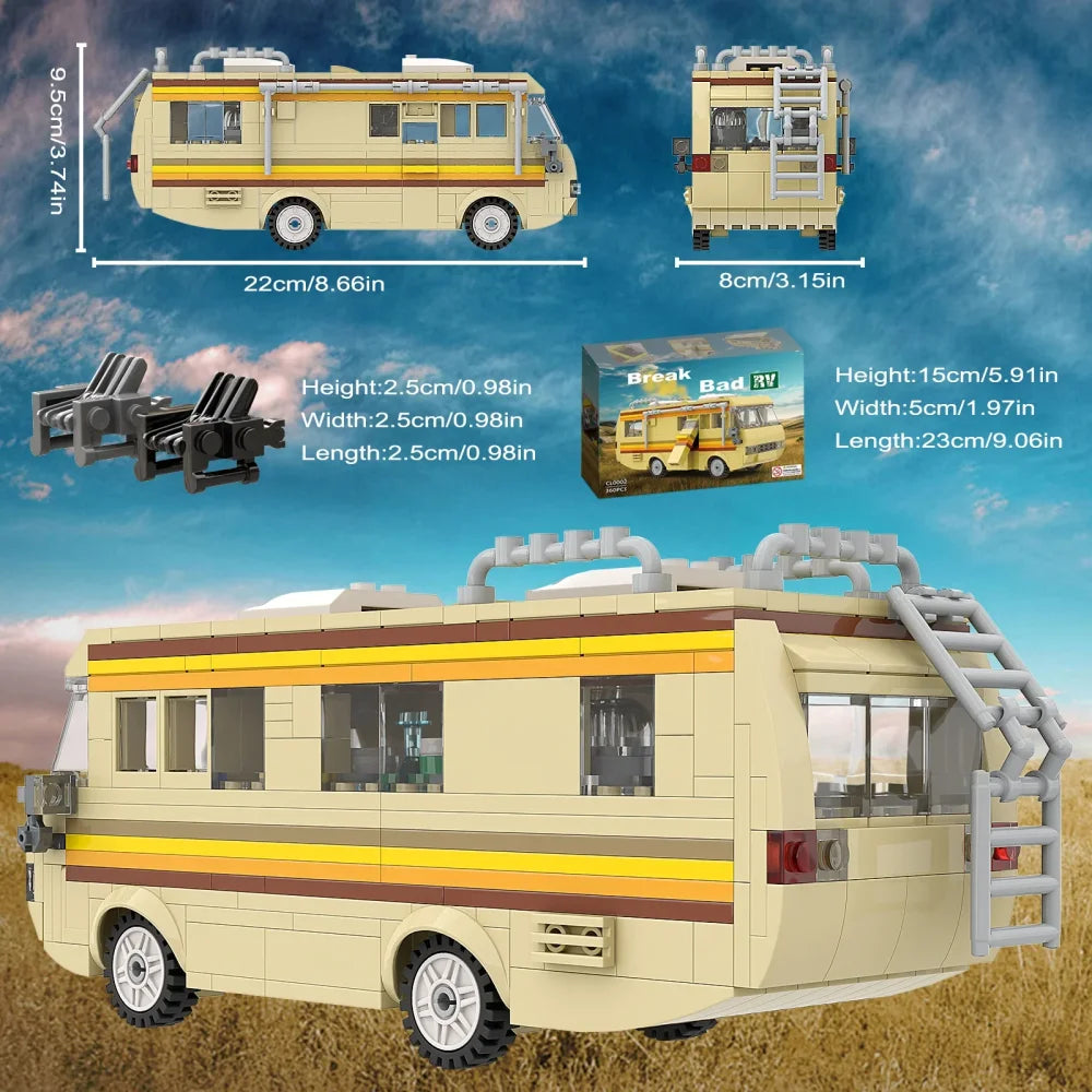 Breaking Bad RV Model Building Blocks Camper Van Collectible Vehicle Car Toy Set Breaking Bad RV / Yes Building Blocks