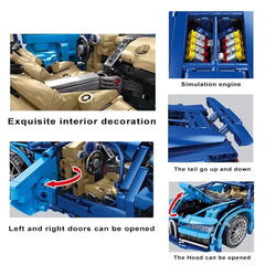 Building Blocks Technic Race Car Block Bugatti Chiron New Gift For Kids & Adults Bugatti Chiron Building Blocks