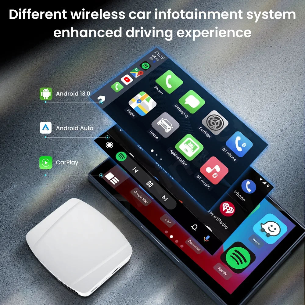 CarlinKit Android 13 Wireless Apple CarPlay Android Auto Multimedia Play AI Box Apple CarPlay & Android Auto