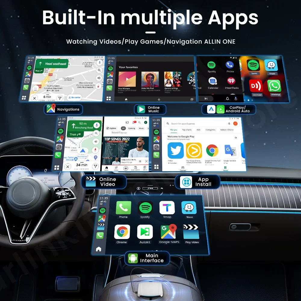 CarlinKit Android 13 Wireless Apple CarPlay Android Auto Multimedia Play AI Box Apple CarPlay & Android Auto