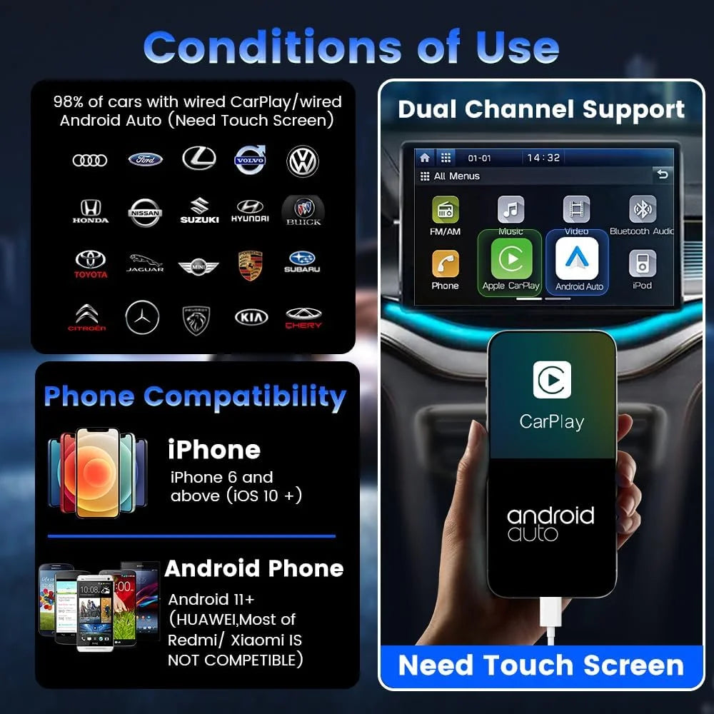 CarlinKit TBox S2 Ambient Android 13 Wireless CarPlay & Android w/ Netflix & YT CarlinKit TBox S2 / Europe & UK Apple