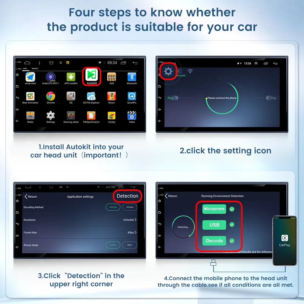 CarlinKit USB CarPlay Dongle Adapter for Android iOS Car GPS Navigation Player Wireless CCPA Apple CarPlay & Android