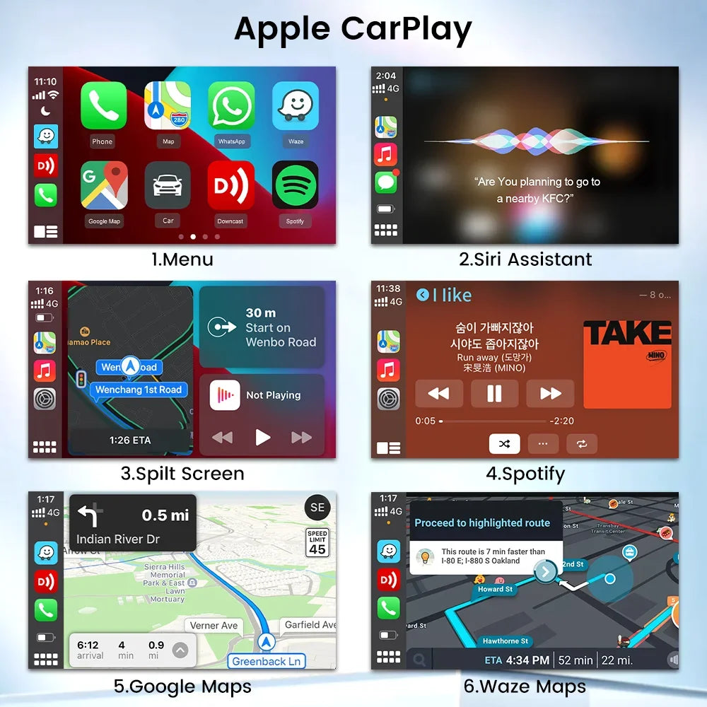 CarlinKit USB CarPlay Dongle Adapter for Android iOS Car GPS Navigation Player Wireless CCPA Apple CarPlay & Android