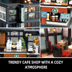 City Coffee House Building Blocks Set for Adults Street View Construction Toy Coffee Shop / 581 Pieces Building Blocks